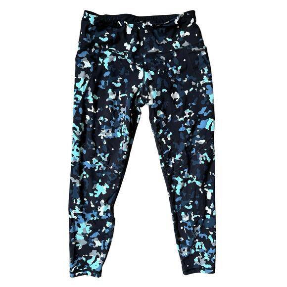 Sweaty Betty 7/8 Power Leggings Women’s Small Black Blue Floral Print Yoga Pants - Picture 2 of 7